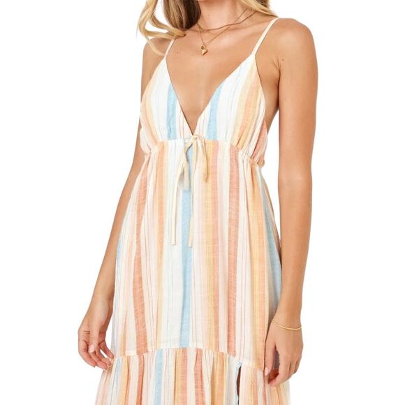 NWT! L*Space Printed Victoria Coastal Stripped Maxi Dress - Size Small - Picture 5 of 9